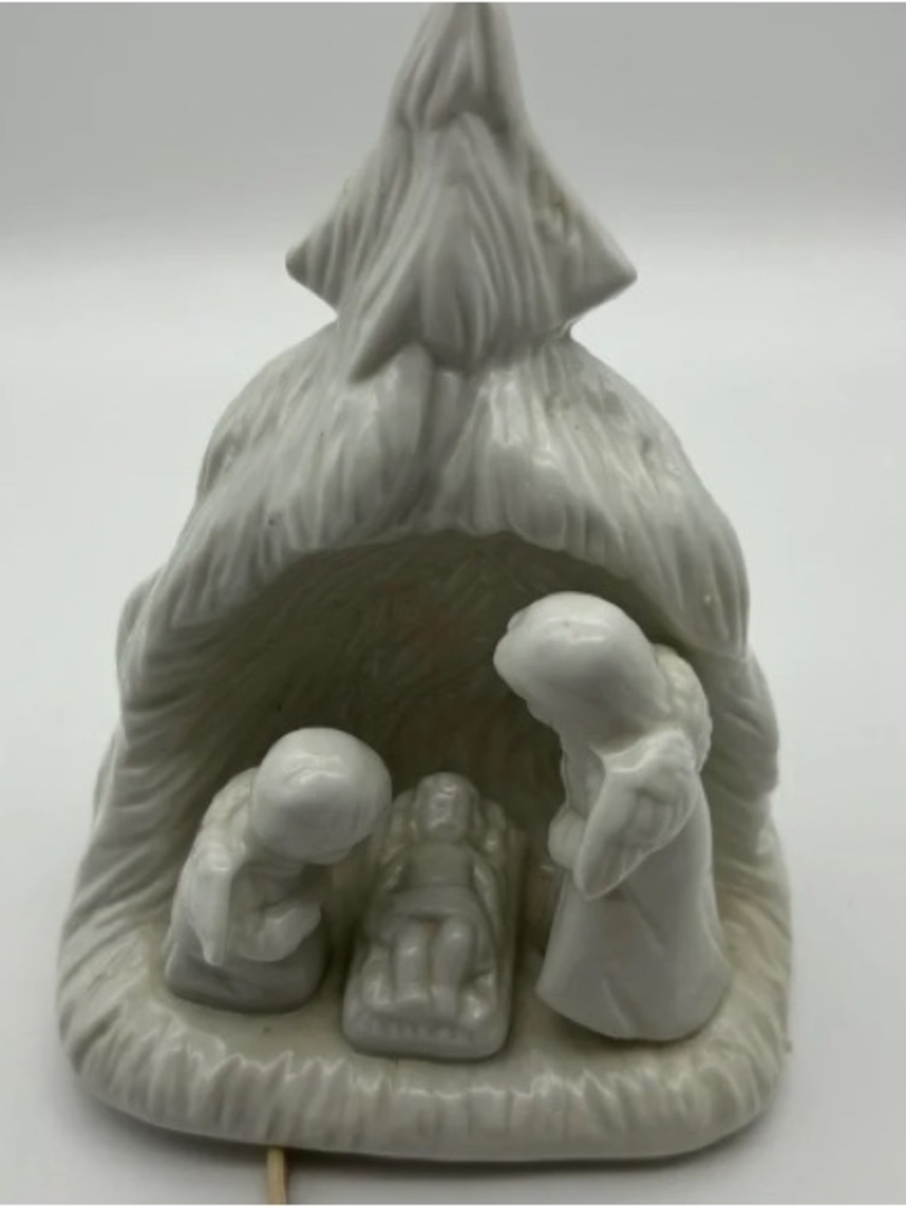 Classic White Ceramic Nativity Figurine with Manger